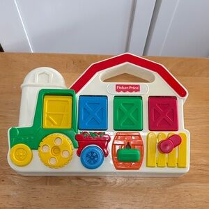 Vintage 1993 Fisher Price 5826 Pop Up Farm Animals Barn Tractor Baby Toy Sensory